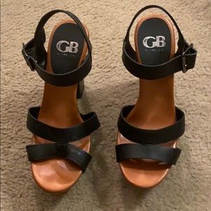 Gianni Bini black block platform wedges